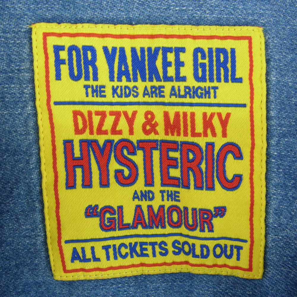 HYSTERIC GLAMOUR ヒステリックグラマー 01213AH05 ユーズド ダメージ加工 オーバーサイズ デニム シャツ デニム ロング シャツ インディゴ インディゴブルー系 FREE【中古】