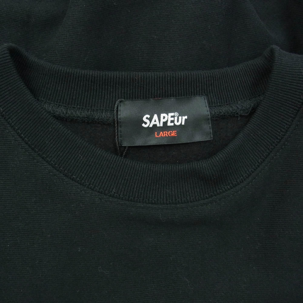 SAPEUR サプール A0022-026 MAKE YOUR OWN ロゴ プリント スウェット ブラック L ブラック系 L【美品】【中古】