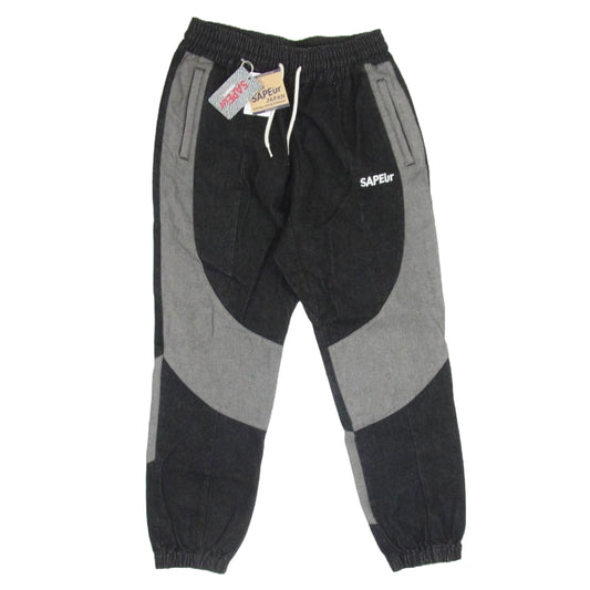 SAPEUR サプール A0021-177 DENIM TRACK PANTS デニムトラック パンツ ブラック系 L【中古】
