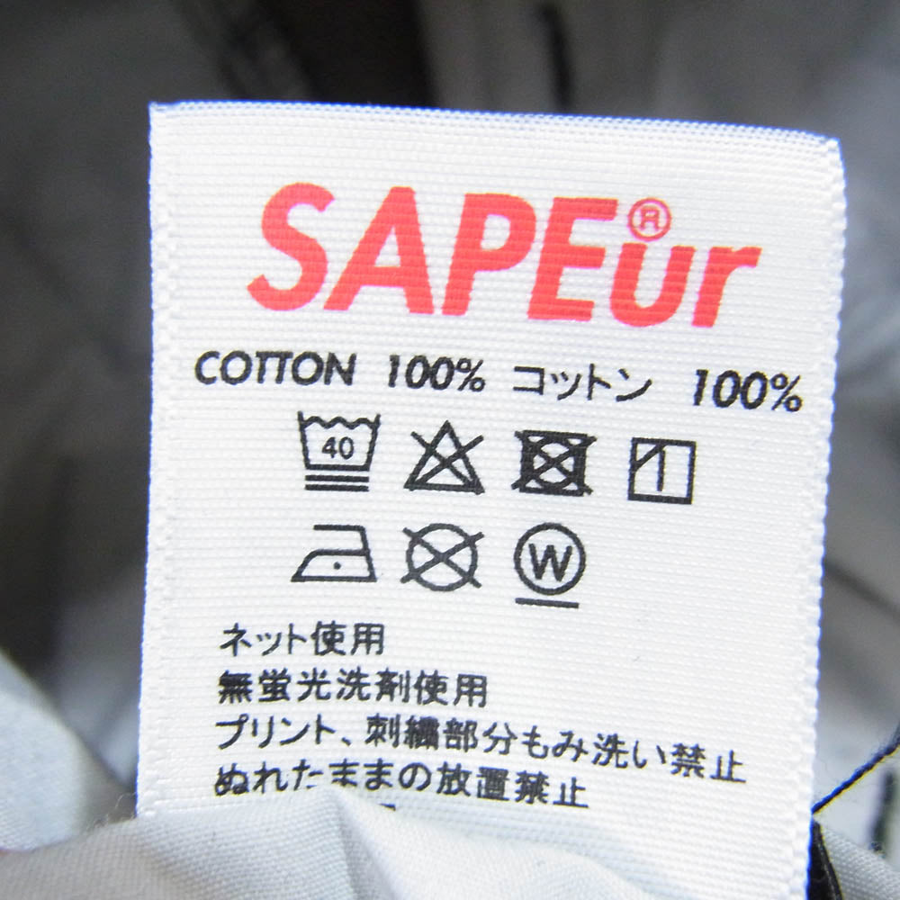 SAPEUR サプール A0021-177 DENIM TRACK PANTS デニムトラック パンツ ブラック系 L【中古】