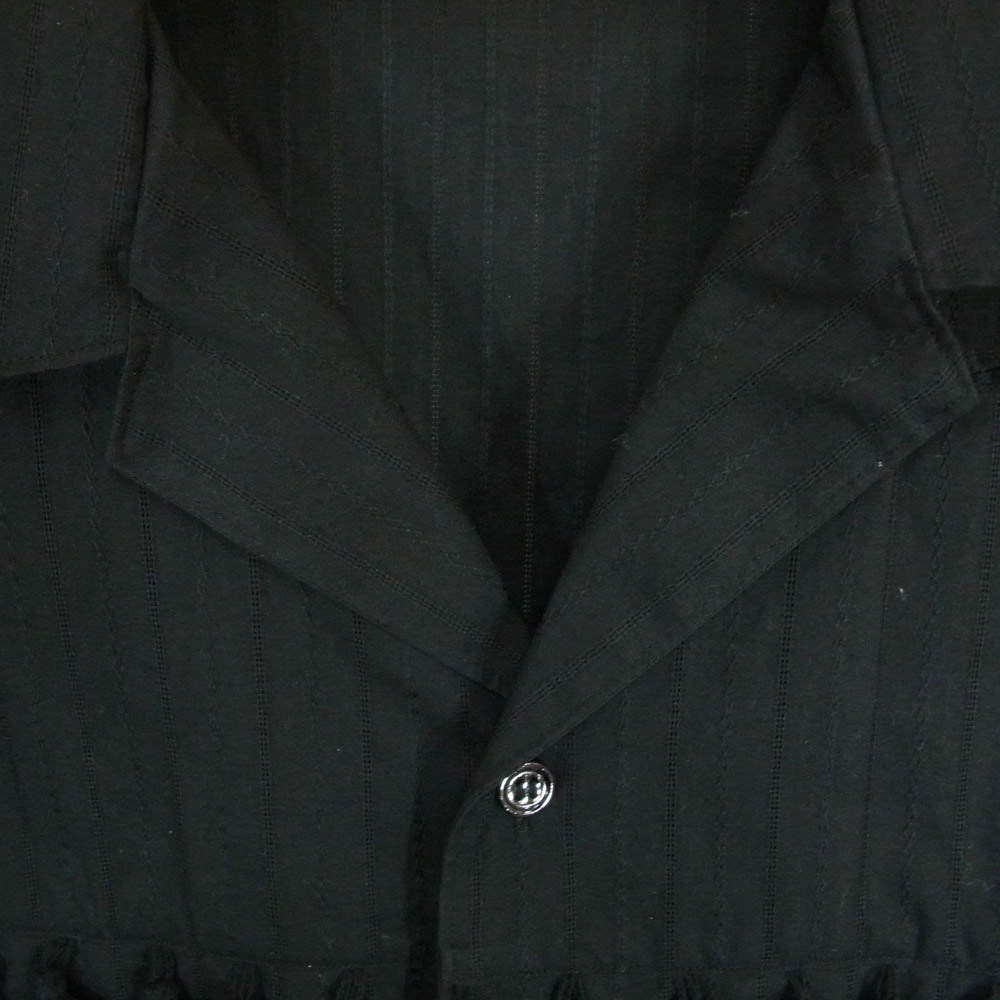 UNUSED アンユーズド 24SS US2438-C003S3 Long sleeve fringe shirt フリンジ オープンカラー 長袖 シャツ ブラック系 3【新古品】【未使用】【中古】