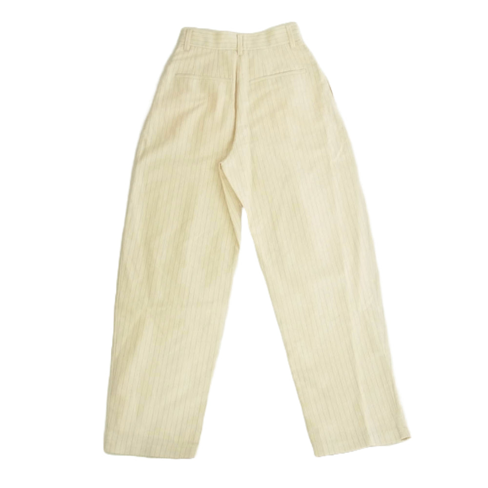CLANE クラネ 16103-047216110-7322 CROPPED TAILORED JACKET PANTS クロップド ストライプ テーラード ジャケット スラックス パンツ セットアップ オフホワイト系 上-1、下-0【新古品】【未使用】【中古】
