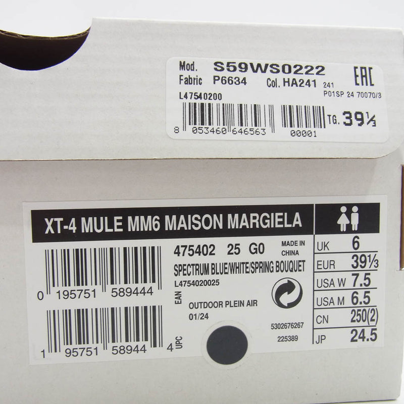 MAISON MARGIELA メゾンマルジェラ 24SS S59WS0222 MM6 エムエムシックス × SALOMON  サロモン XT-4 MULE SNEAKERS ミュール スニーカー ホワイト系 マルチカラー系 24.5cm【新古品】【未使用】【中古】