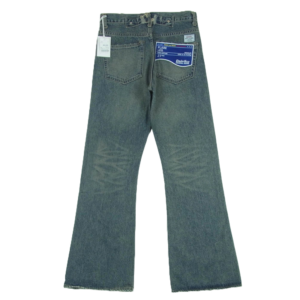ダイリク 24SS 24SS D-14 MY HERO Flare Denim Pants ウォッシュ加工 ダメージ加工 マイヒーロー フレア デニム パンツ インディゴブルー系 27【新古品】【未使用】【中古】