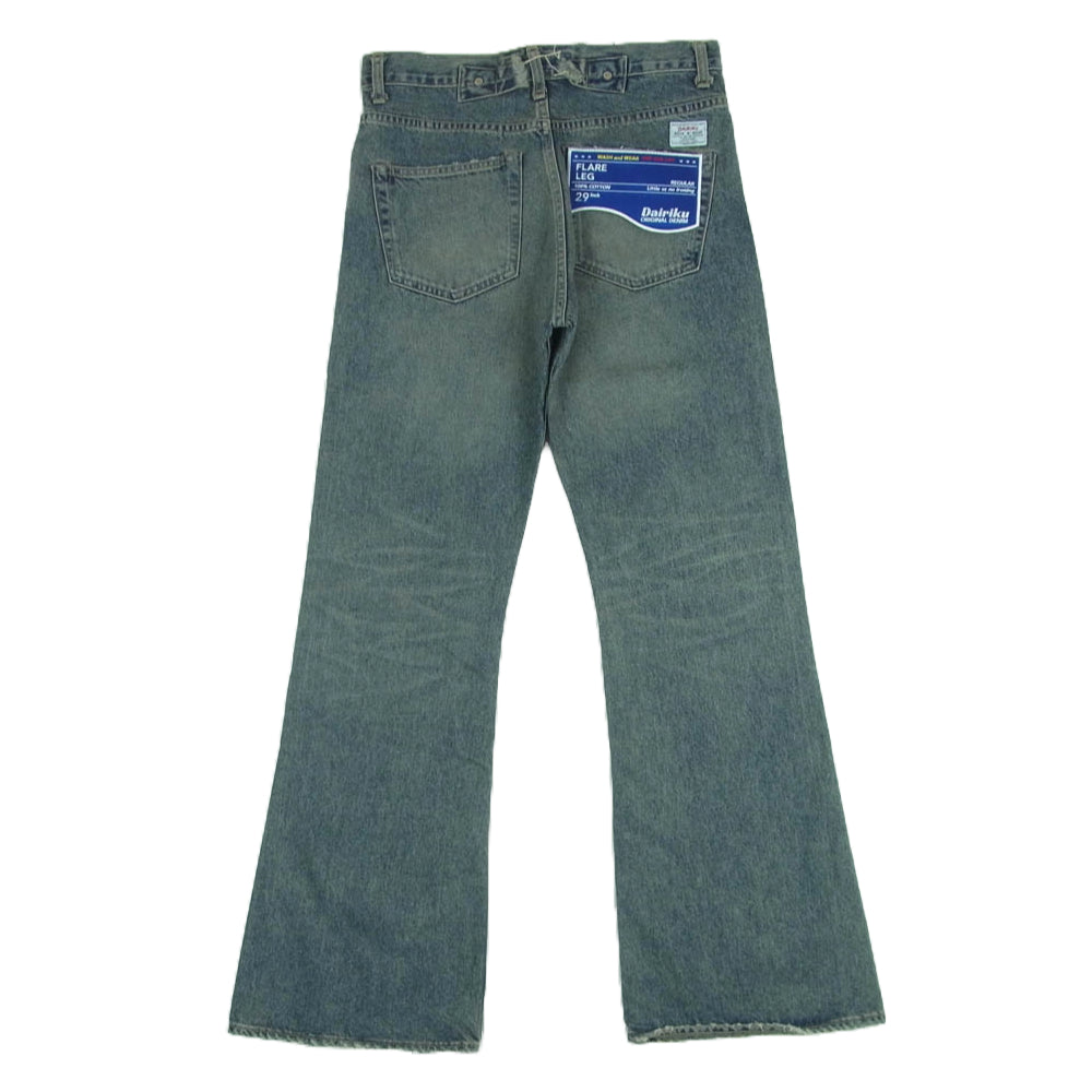 ダイリク 24SS 24SS D-14 MY HERO Flare Denim Pants ウォッシュ加工 ダメージ加工 マイヒーロー フレア デニム パンツ インディゴブルー系 29【新古品】【未使用】【中古】