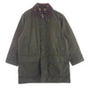 Barbour バブアー 80s～90s 英国製 3ワラント BORDER JACKET オイルド ワックスドコットン ボーダー ジャケット カーキ系 C40/102CM【中古】