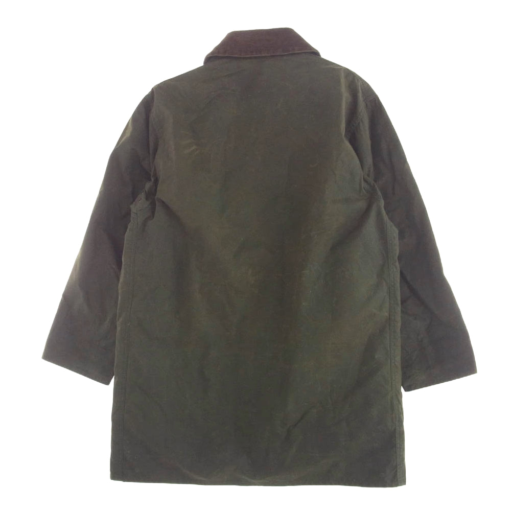 Barbour バブアー 80s～90s 英国製 3ワラント BORDER JACKET オイルド ワックスドコットン ボーダー ジャケット カーキ系 C40/102CM【中古】