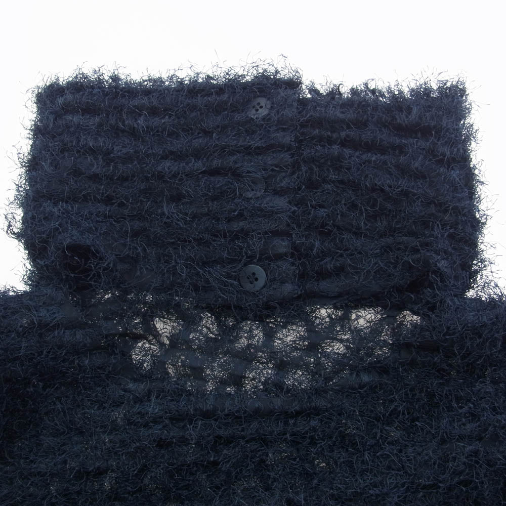 ISSEY MIYAKE イッセイミヤケ ME ミー MI01FJ261 SHAGGY PLEATS プルオーバー シャギープリーツ 七分袖 カットソー ニット ネイビー系【中古】