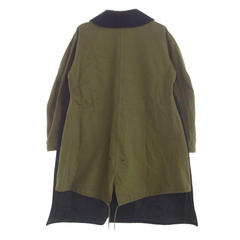 JUNYA WATANABE COMME des GARCONS ジュンヤワタナベコムデギャルソン 19AW JD-C033 異素材切替 ウール ドッキング コート ネイビー系 S【中古】