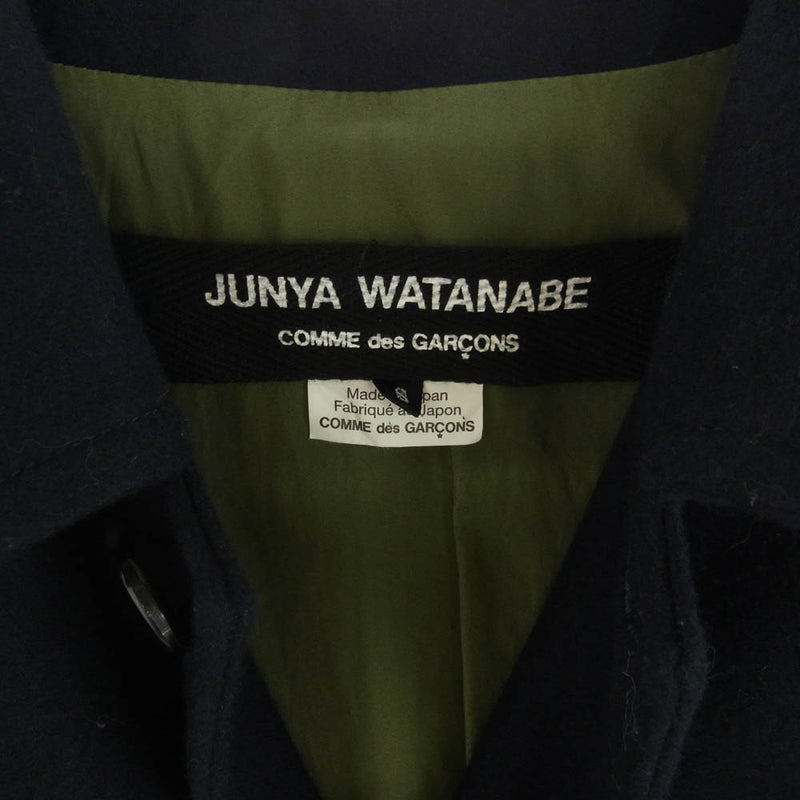 JUNYA WATANABE COMME des GARCONS ジュンヤワタナベコムデギャルソン 19AW JD-C033 異素材切替 ウール ドッキング コート ネイビー系 S【中古】