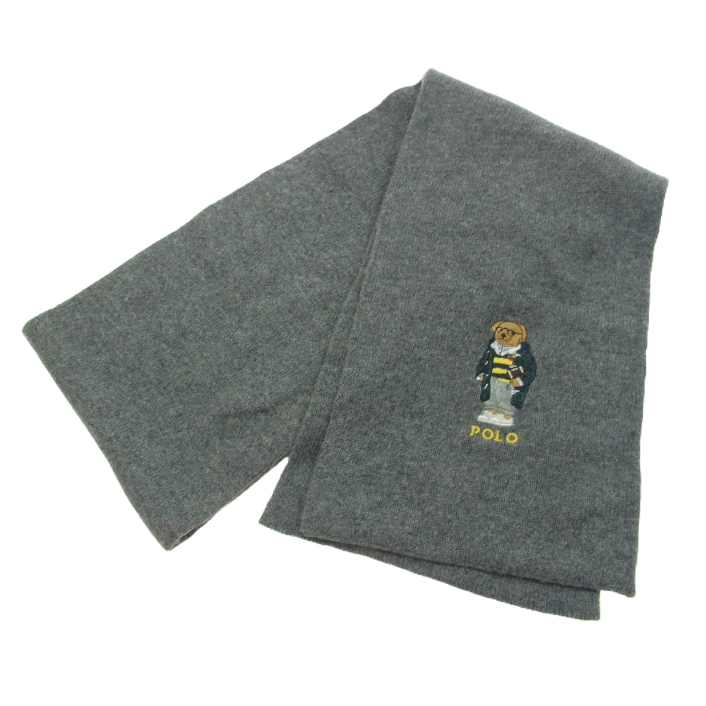 POLO RALPH LAUREN ポロ・ラルフローレン POLO BEAR ポロベア ウール マフラー グレー系【中古】