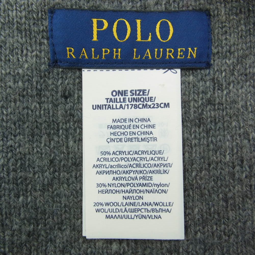 POLO RALPH LAUREN ポロ・ラルフローレン POLO BEAR ポロベア ウール マフラー グレー系【中古】