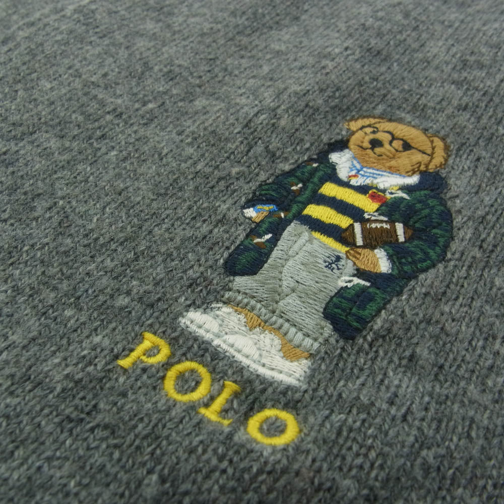 POLO RALPH LAUREN ポロ・ラルフローレン POLO BEAR ポロベア ウール マフラー グレー系【中古】