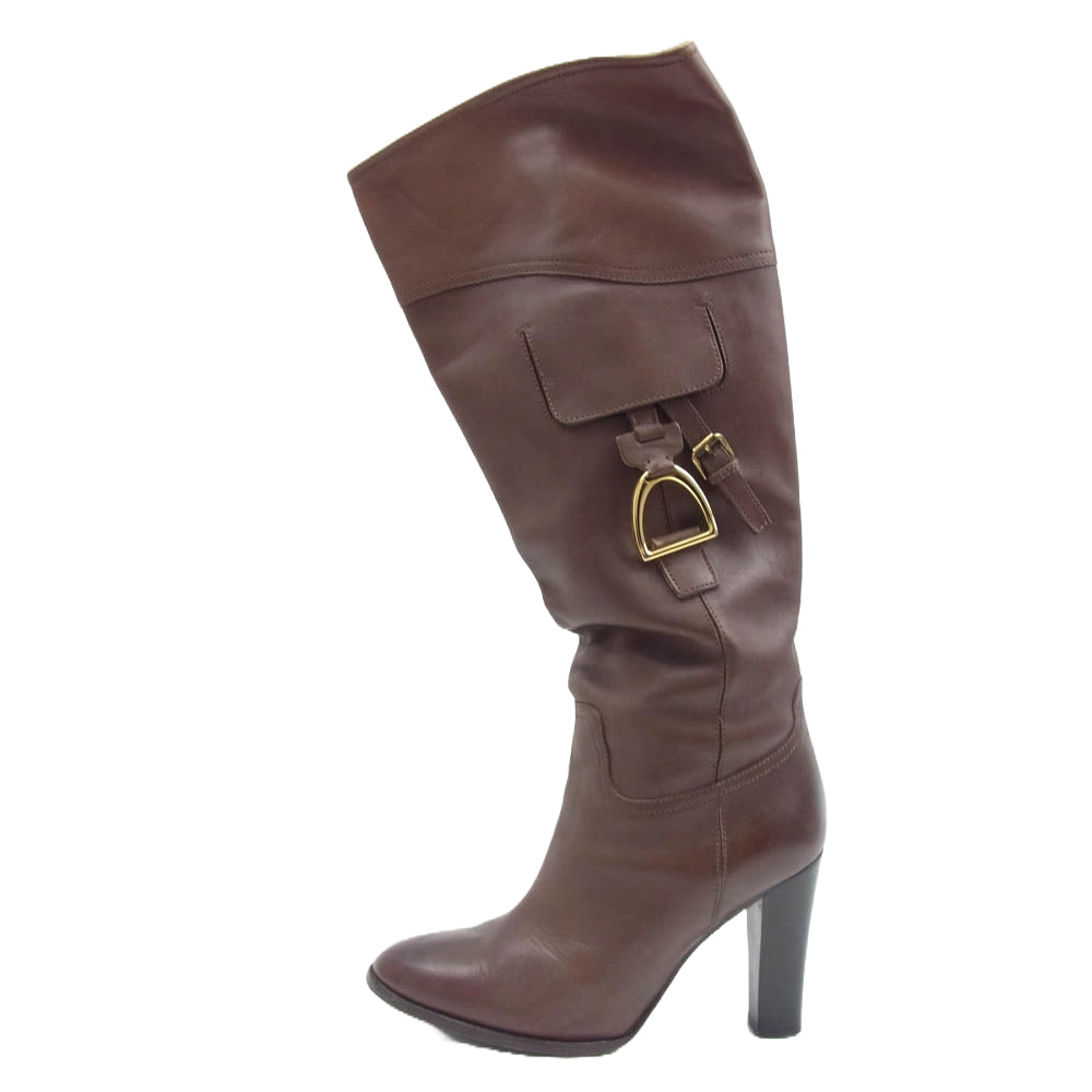 ラルフ ローレン コレクション LONG BOOT ロング ブーツ ブラウン系 7D【中古】