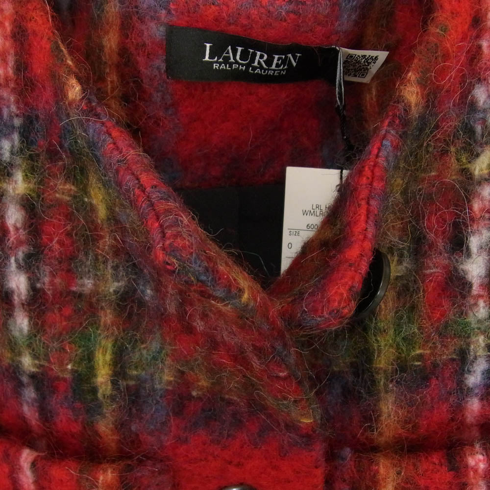 ローレンラルフローレン プレイド モヘア チェック ノーカラー