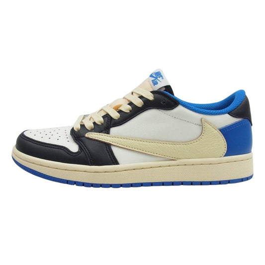 NIKE ナイキ DM7866-140 【フェイクバスター鑑定済】TRAVIS SCOTT FRAGMENT DESIGN AIR JORDAN 1 LOW OG SP トラヴィススコット フラグメント エアジョーダン1 ローカットスニーカー ホワイト系 ブルー系 24.5cm【中古】