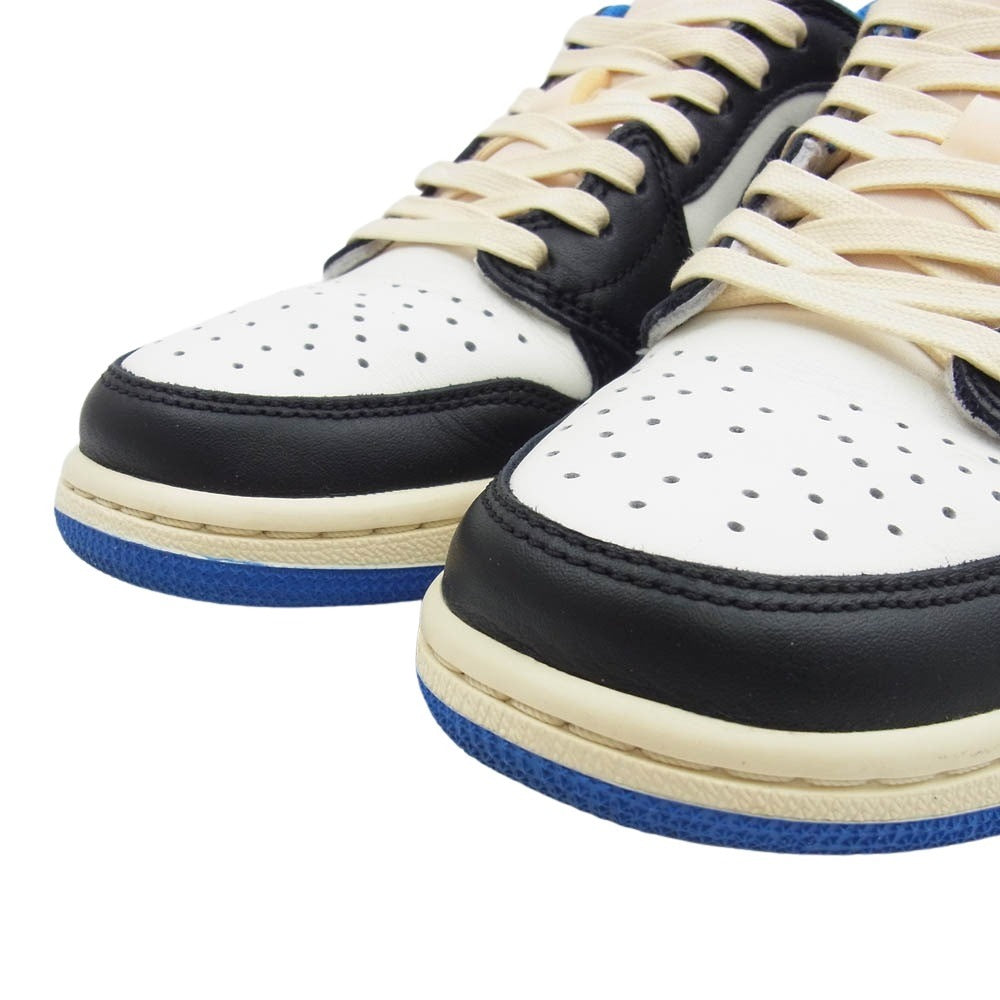 NIKE ナイキ DM7866-140 【フェイクバスター鑑定済】TRAVIS SCOTT FRAGMENT DESIGN AIR JORDAN 1 LOW OG SP トラヴィススコット フラグメント エアジョーダン1 ローカットスニーカー ホワイト系 ブルー系 24.5cm【中古】