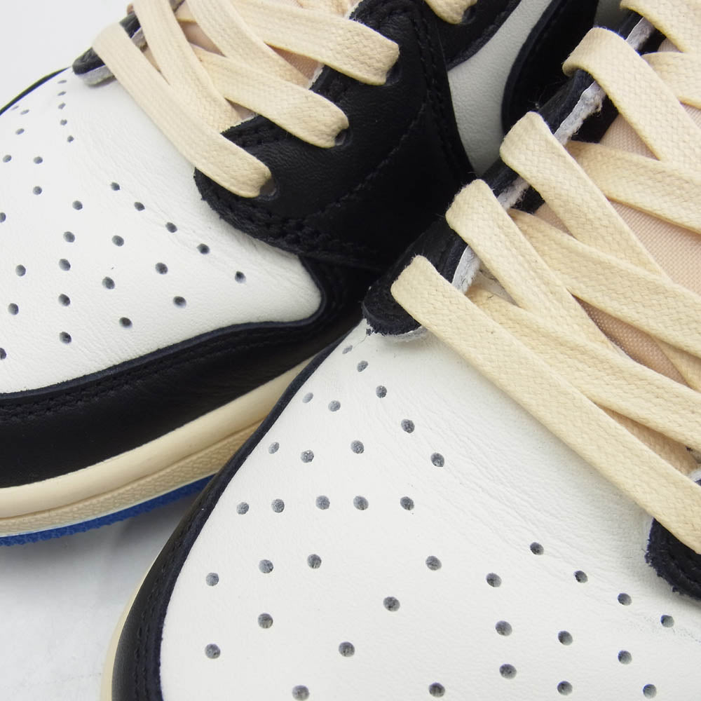 NIKE ナイキ DM7866-140 【フェイクバスター鑑定済】TRAVIS SCOTT FRAGMENT DESIGN AIR JORDAN 1 LOW OG SP トラヴィススコット フラグメント エアジョーダン1 ローカットスニーカー ホワイト系 ブルー系 24.5cm【中古】