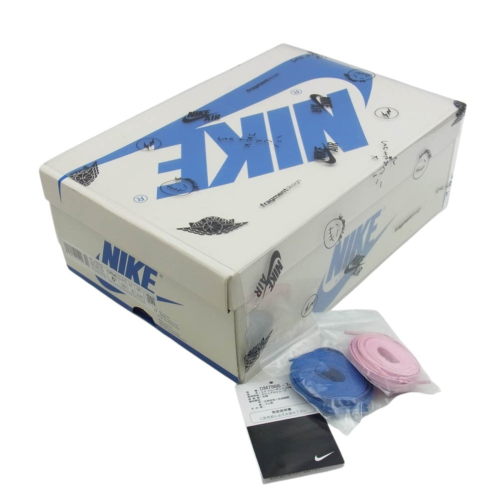 NIKE ナイキ DM7866-140 【フェイクバスター鑑定済】TRAVIS SCOTT FRAGMENT DESIGN AIR JORDAN 1 LOW OG SP トラヴィススコット フラグメント エアジョーダン1 ローカットスニーカー ホワイト系 ブルー系 24.5cm【中古】