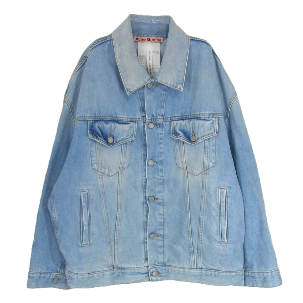 ACNE STUDIOS アクネストゥディオズ FN-UX-OUTW000016 オーバーサイズ ユニセックス フィット ダメージ加工 デニム ジャケット インディゴブルー系 XS【中古】