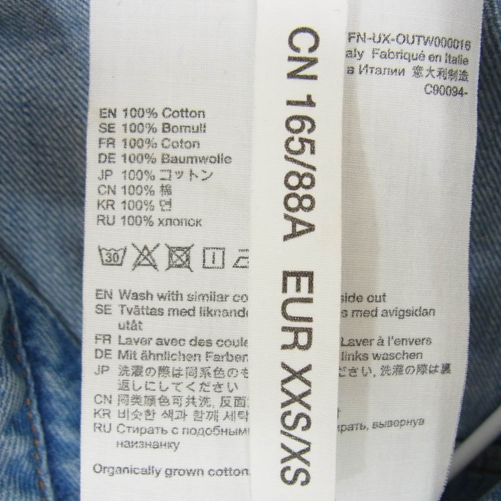 ACNE STUDIOS アクネストゥディオズ FN-UX-OUTW000016 オーバーサイズ ユニセックス フィット ダメージ加工 デニム ジャケット インディゴブルー系 XS【中古】