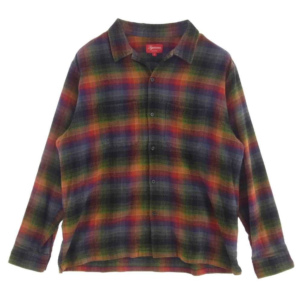 Supreme シュプリーム 21SS Plaid Flannel Shirt プレイド フランネル チェック シャツ マルチカラー系 L【中古】