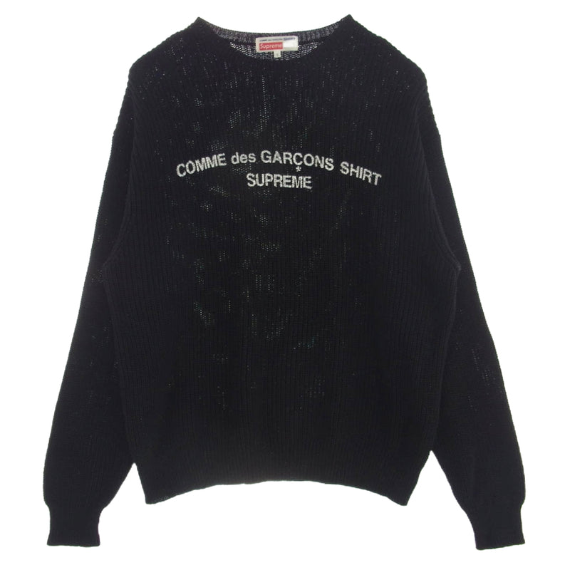 Supreme シュプリーム 18AW × COMME des GARCONS SHIRT Sweater コムデギャルソン セーター ニット ブラック系 L【中古】