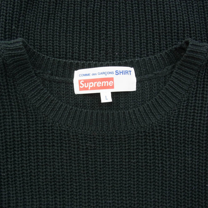 Supreme シュプリーム 18AW × COMME des GARCONS SHIRT Sweater コムデギャルソン セーター ニット ブラック系 L【中古】