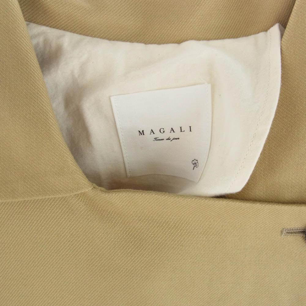 マガリ コットンサージ ショート ハーフ コート ジャケット ライトブラウン系【中古】