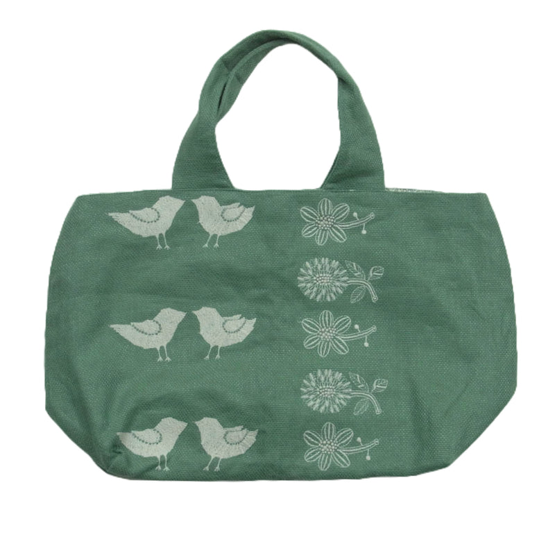 mina perhonen ミナペルホネン ys9897 tori to hana パニーニ バッグ グリーン系【中古】