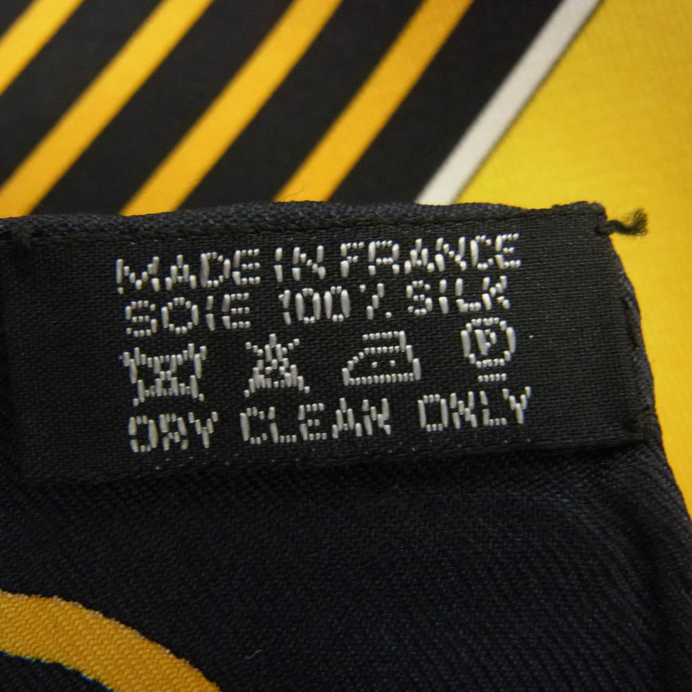 HERMES エルメス シルク100% SPORT エルメススポーツ カレ90? スカーフ ブラック系 グレー系 マルチカラー系【中古】