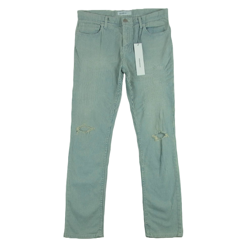 PHENOMENON フェノメノン 16ss PM16LPT05603 ストライプ ダメージ 加工 デニム パンツ インディゴブルー系 ホワイト系 32 L【中古】