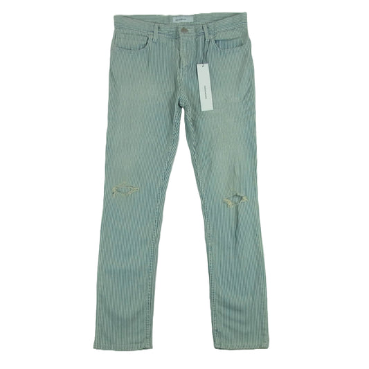 PHENOMENON フェノメノン 16ss PM16LPT05603 ストライプ ダメージ 加工 デニム パンツ インディゴブルー系 ホワイト系 32 L【中古】