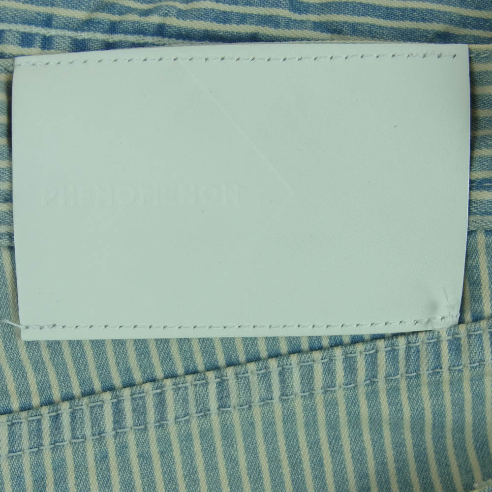 PHENOMENON フェノメノン 16ss PM16LPT05603 ストライプ ダメージ 加工 デニム パンツ インディゴブルー系 ホワイト系 32 L【中古】