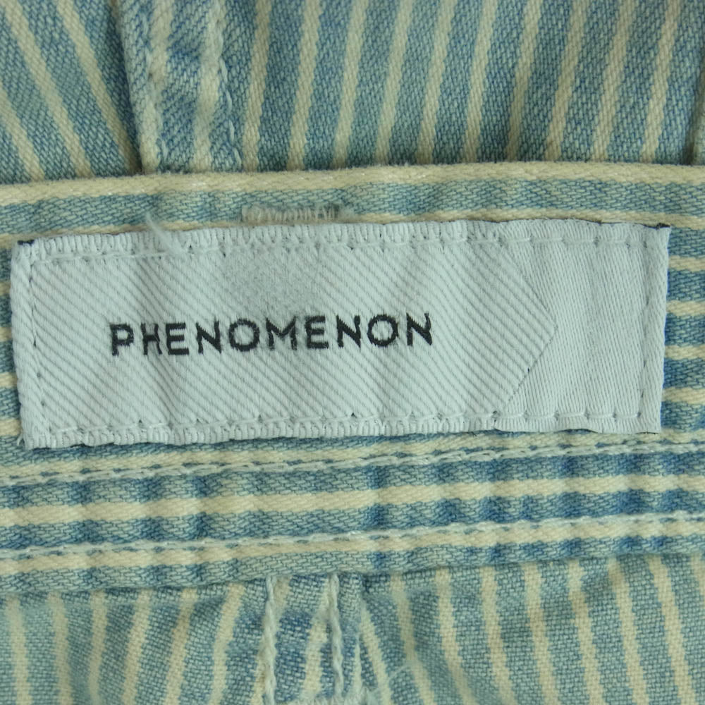 PHENOMENON フェノメノン 16ss PM16LPT05603 ストライプ ダメージ 加工 デニム パンツ インディゴブルー系 ホワイト系 32 L【中古】