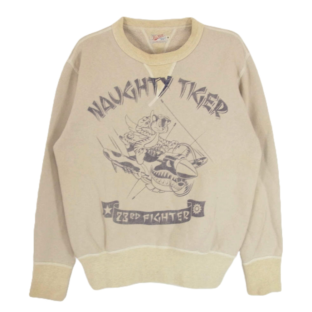 TOY'S McCOY トイズマッコイ McHill マックヒル NAUGHTY TIGER タイガー プリント スウェット トレーナー グレーベージュ系 36【中古】