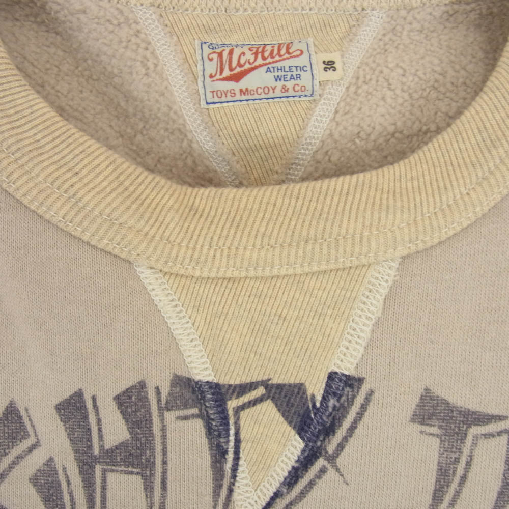 TOY'S McCOY トイズマッコイ McHill マックヒル NAUGHTY TIGER タイガー プリント スウェット トレーナー グレーベージュ系 36【中古】