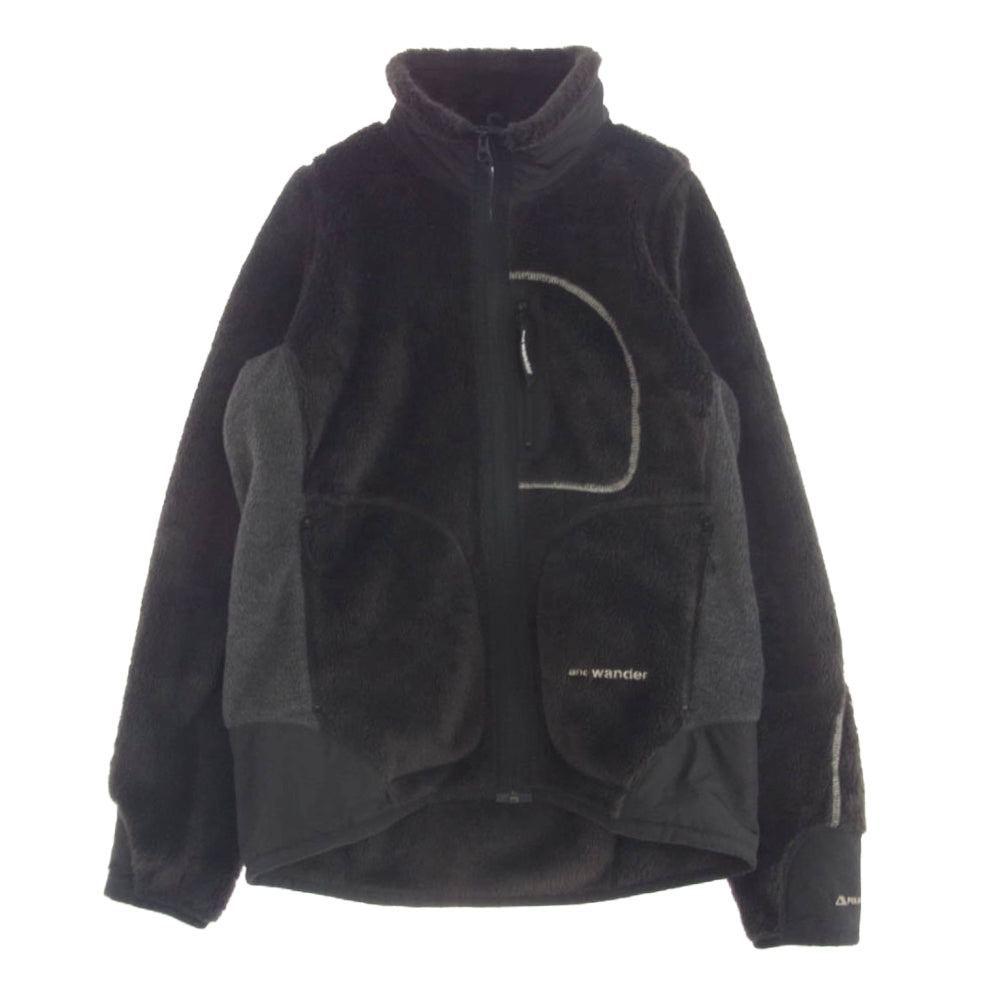 and wander アンドワンダー AW93-JT601 high loft fleece jacket ハイロフト フリース ジャケット チャコール系 2【中古】