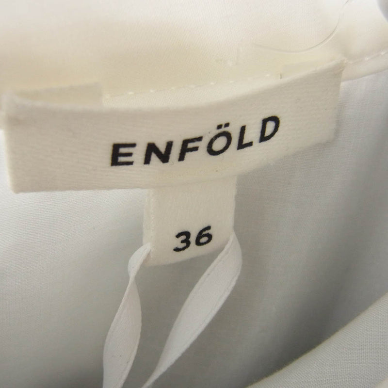 ENFOLD エンフォルド 300fa733-1880 KNIT-LAYERED PLEATS DRESS ニットレイヤード プリーツ ドレス ロング ワンピース ブラック系 ホワイト系 36【極上美品】【中古】