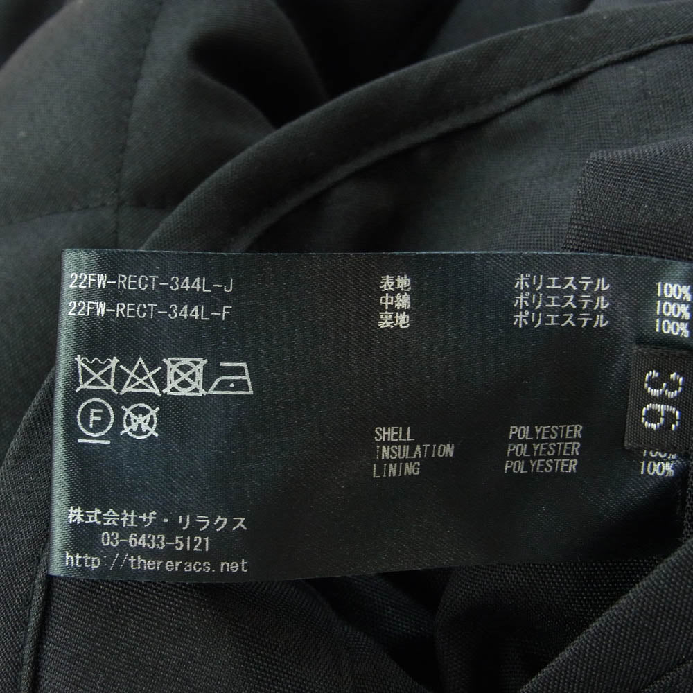 THE RERACS ザリラクス 22AW 22FW-RECT-344L-J SHORT QUILTING COAT ショート キルティング ジャケット ブラック系 36【極上美品】【中古】