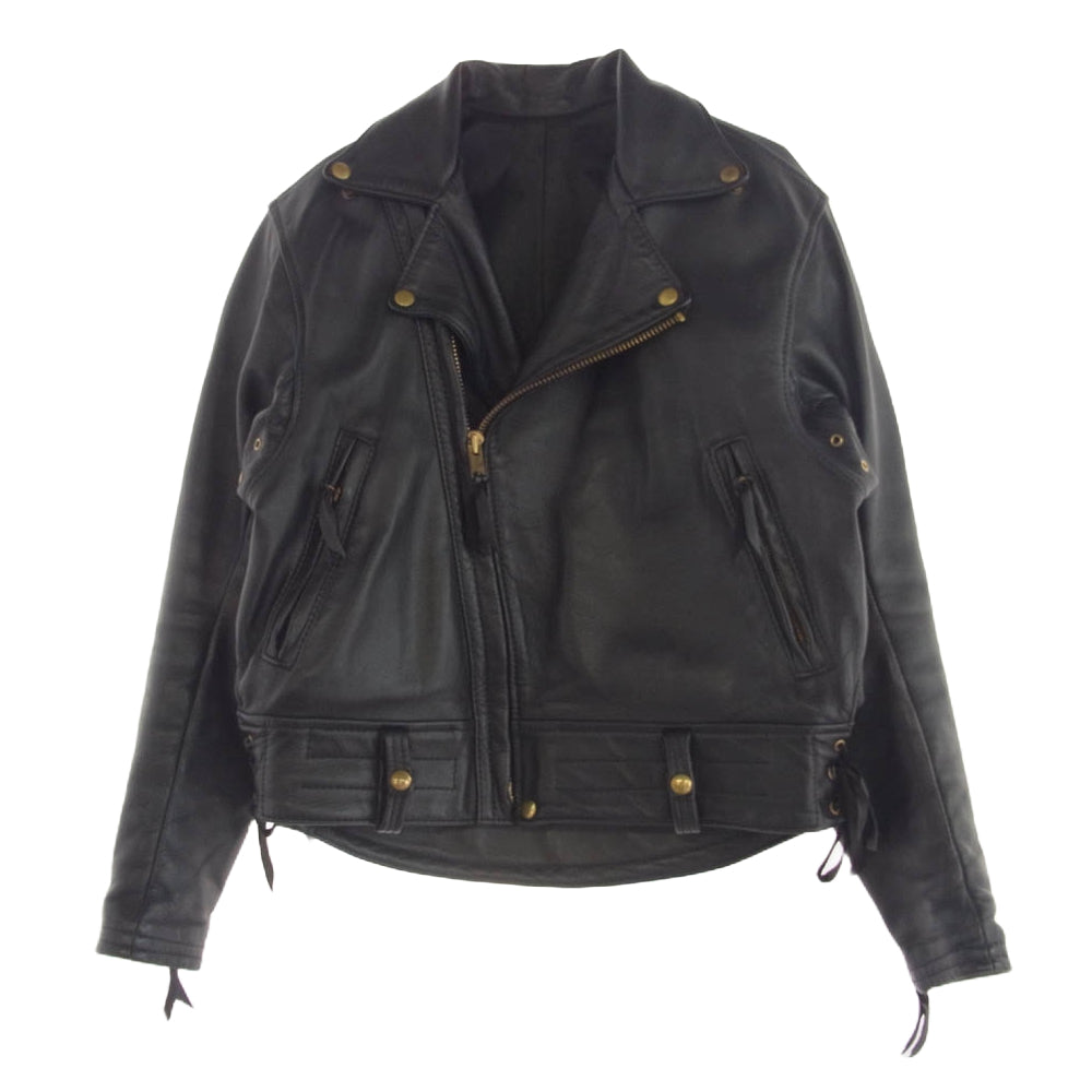 Langlitz Leathers 黒 レザー ダブルライダースジャケット