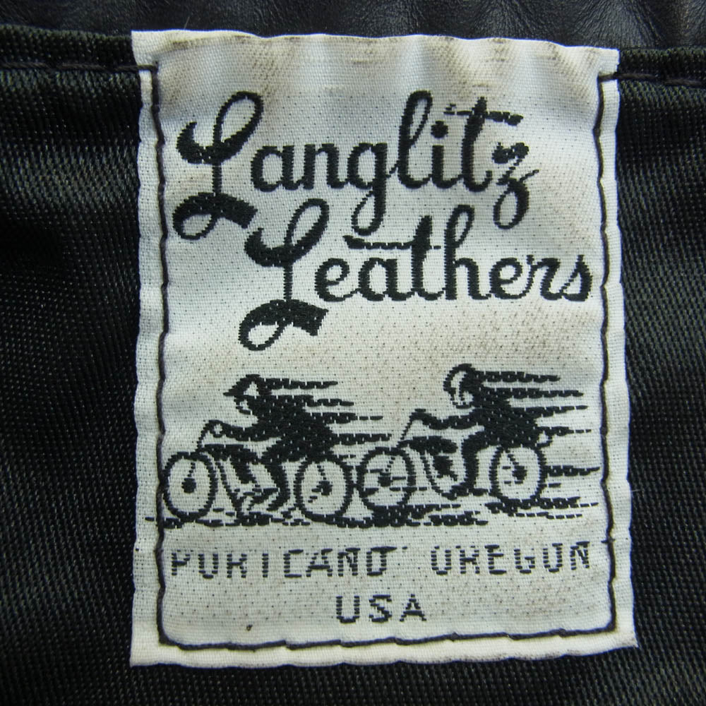 LANGLITZ LEATHERS ラングリッツレザーズ Columbia コロンビア ダブル ライダース ジャケット ブラック系【中古】