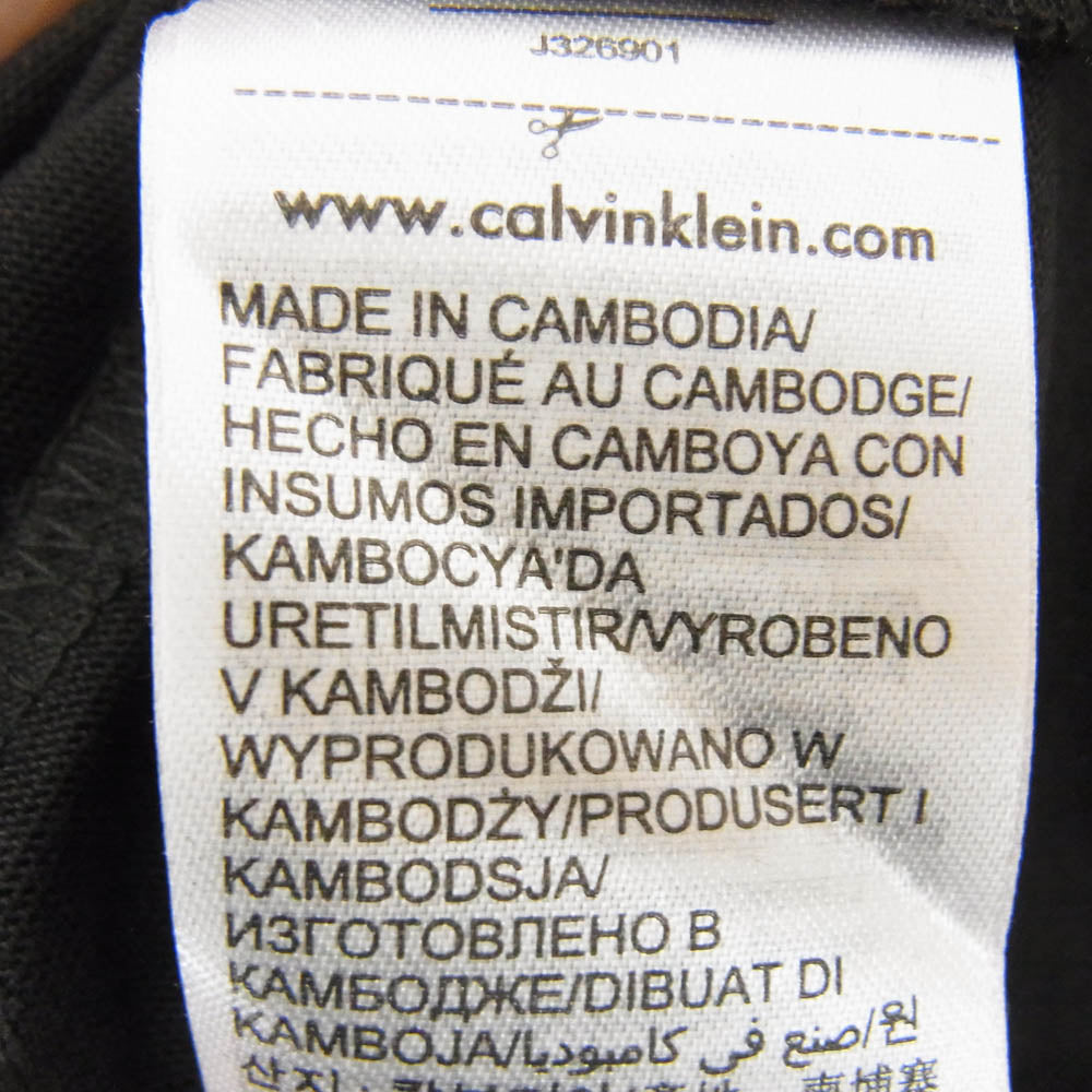 CALVIN KLEIN カルバンクライン 24AW J326901 CK ロゴプリント クルーネック 長袖 Tシャツ カットソー ブラック系 XL【美品】【中古】