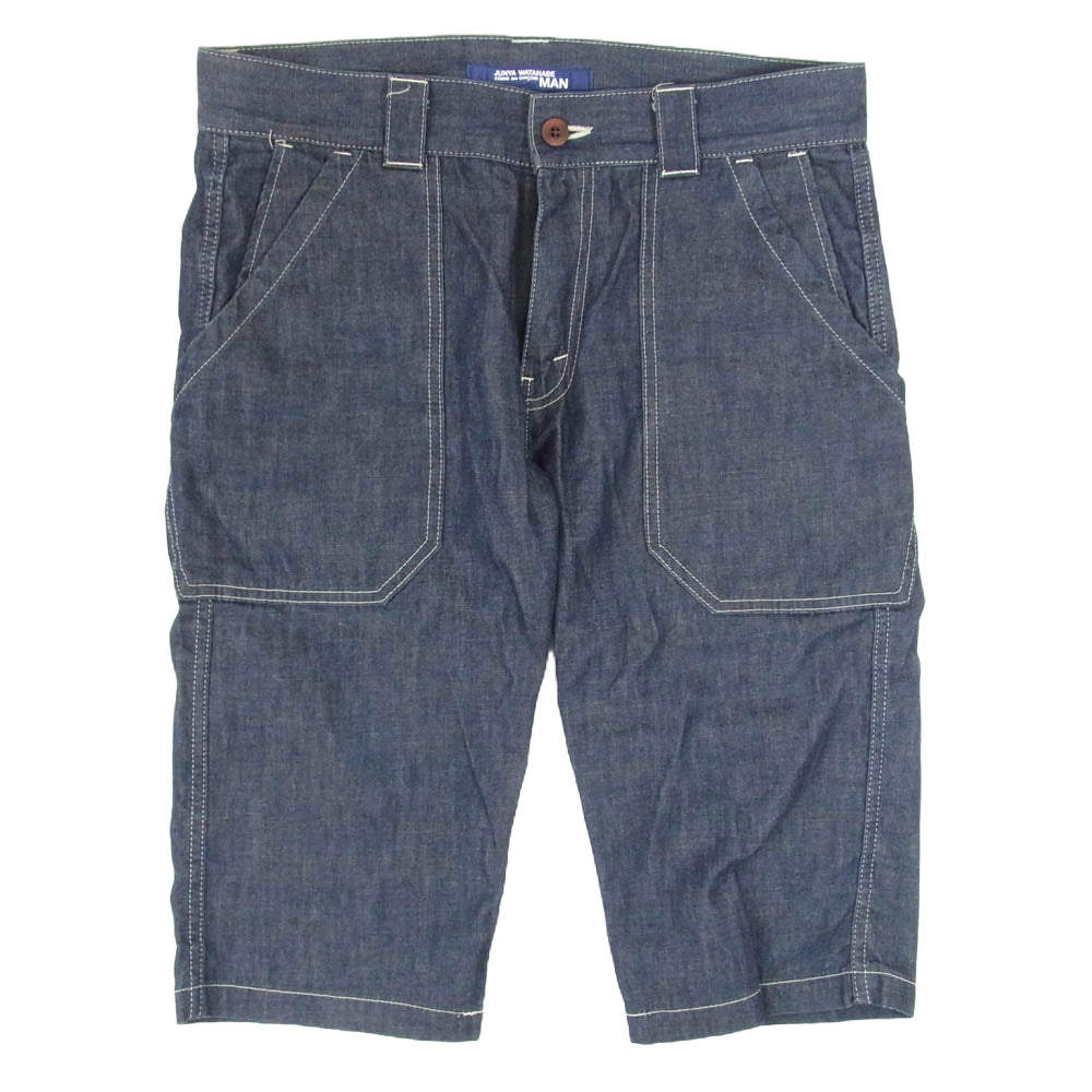 JUNYA WATANABE COMME des GARCONS MAN ジュンヤワタナベコムデギャルソンマン WI-P031 AD2011リネン混 ジップフライ サルエル ショートパンツ インディゴブルー系 M【中古】