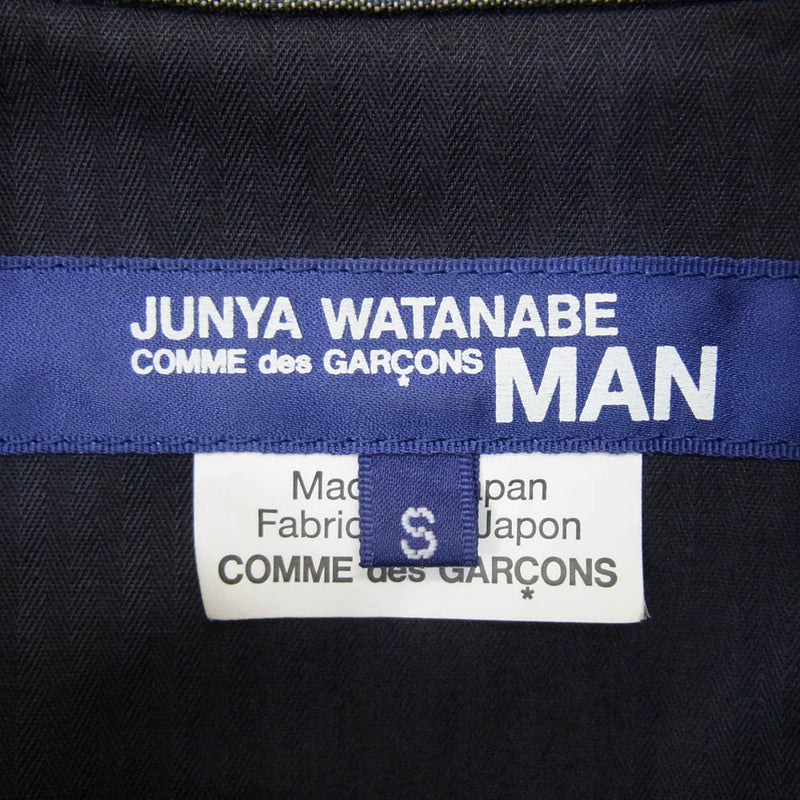 JUNYA WATANABE COMME des GARCONS MAN ジュンヤワタナベコムデギャルソンマン WO-B006 総柄 プリント フード付き シャツ ジャケット ブラック系 S【中古】