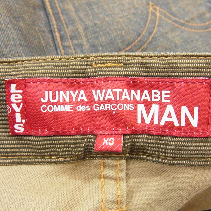 JUNYA WATANABE COMME des GARCONS MAN ジュンヤワタナベコムデギャルソンマン WJ-P903 × Levi’s リーバイス AD2012 JWXX 立体裁断 デニム パンツ インディゴブルー系 XS【中古】