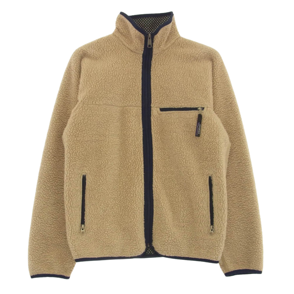 patagonia パタゴニア USA製 ベビー レトロ カーディガン フリースジャケット ベージュ系 S【中古】