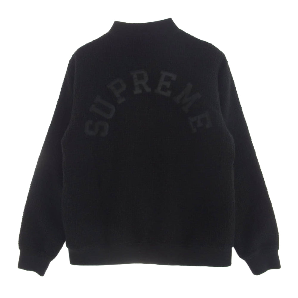 Supreme シュプリーム 16SS Boucle Varsity Jacket バックアーチロゴ フライト ジャケット ブルゾン ヴァーシティジャケット ブラック系 L【中古】