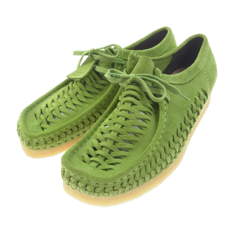 Supreme シュプリーム 21AW Clarks Woven Wallabee クラークス メッシュ スウェード レザー ワラビー シューズ ライトグリーン系 US11 1/2【新古品】【未使用】【中古】