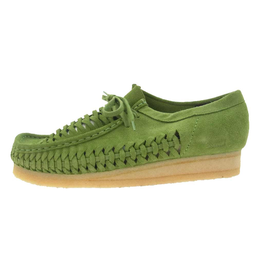 Supreme シュプリーム 21AW Clarks Woven Wallabee クラークス メッシュ スウェード レザー ワラビー シューズ ライトグリーン系 US11 1/2【新古品】【未使用】【中古】